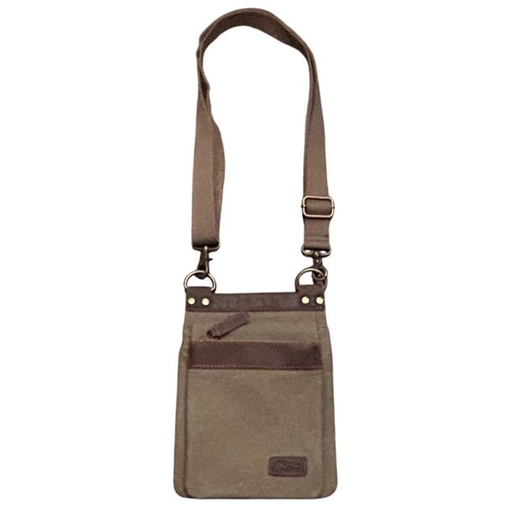 DaVan Crossbody Bag Unisex Small Canvas Leather Utility Gorpcore Rugged Commuter